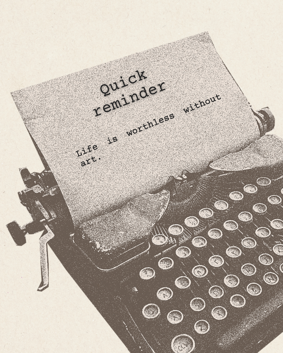 Beige Gray Vintage Typewriter Motivational Reminder for Myself Instagram Post